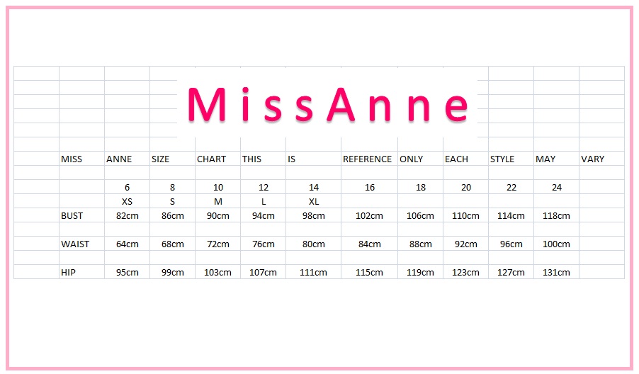 Anne Size Chart